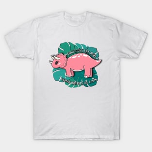 Kawaii pink dinosaur eats man T-Shirt